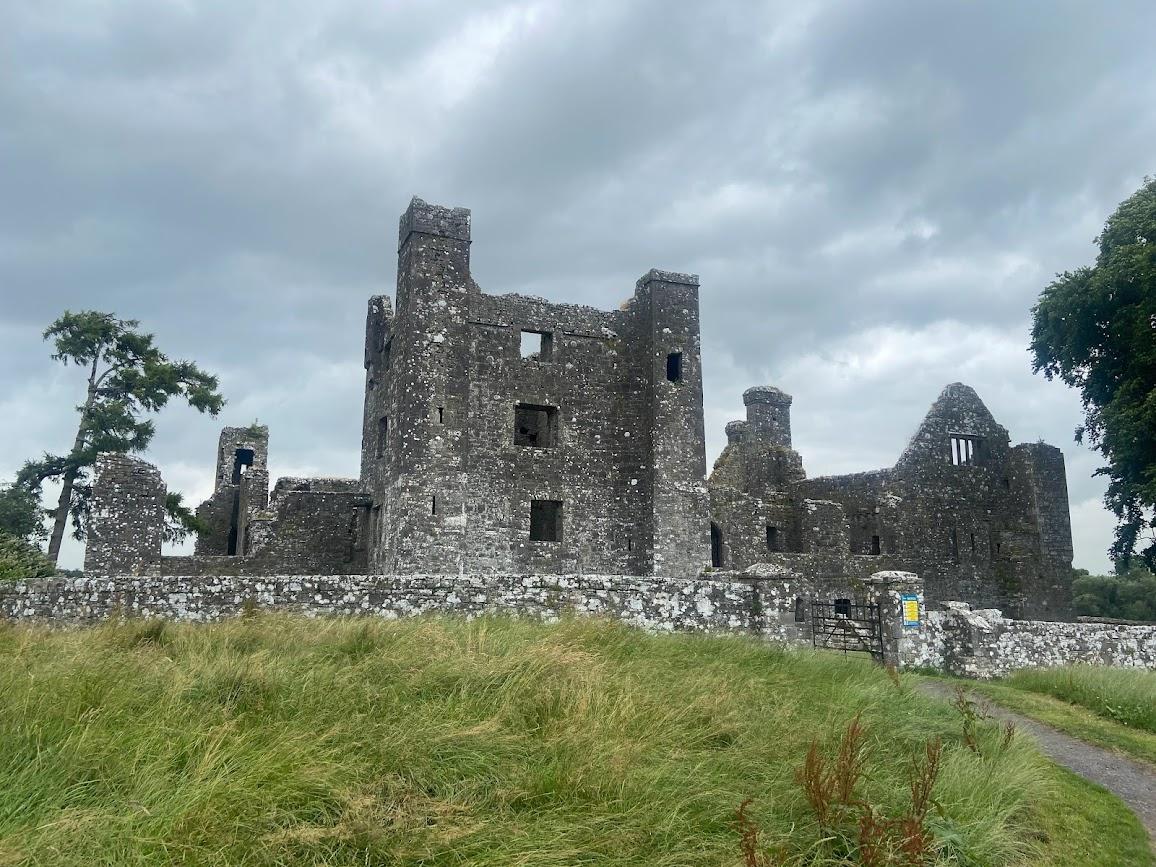 Bronwyn Matlick: A landscape of Bective Abbey, County Meath, Ireland on a cloudy Irish summer morning.