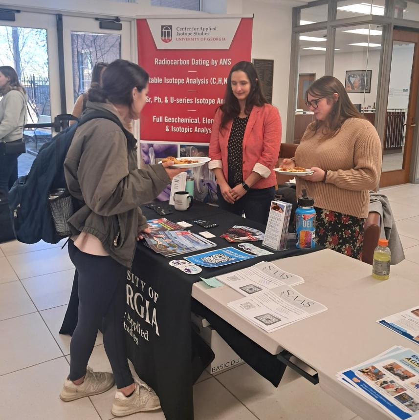 The Center for Applied Isotope Studies talked to students about isotopic analysis.