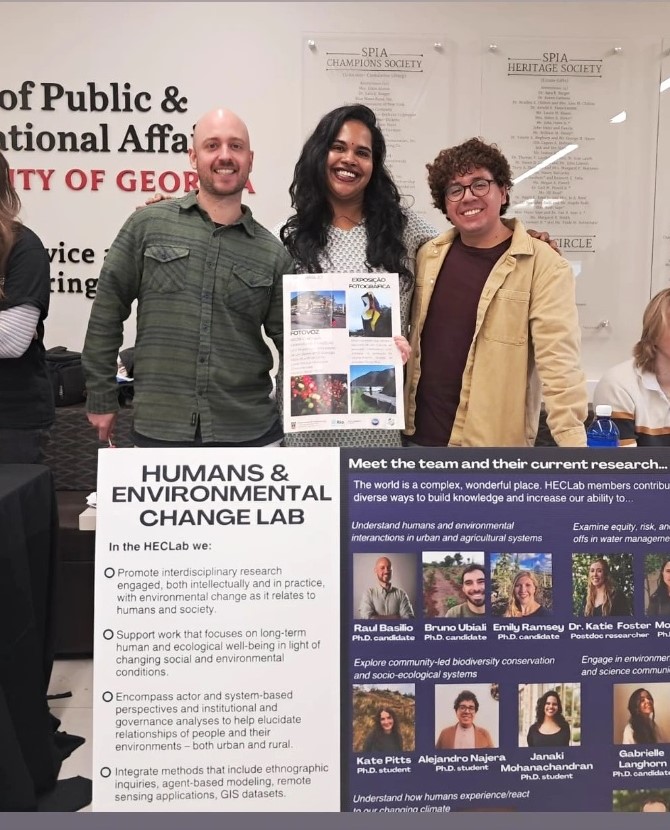 PhD students Raul Basilio, Janaki Mohanachandran, and Alejandro Najera shared stories and photos of their research abroad.