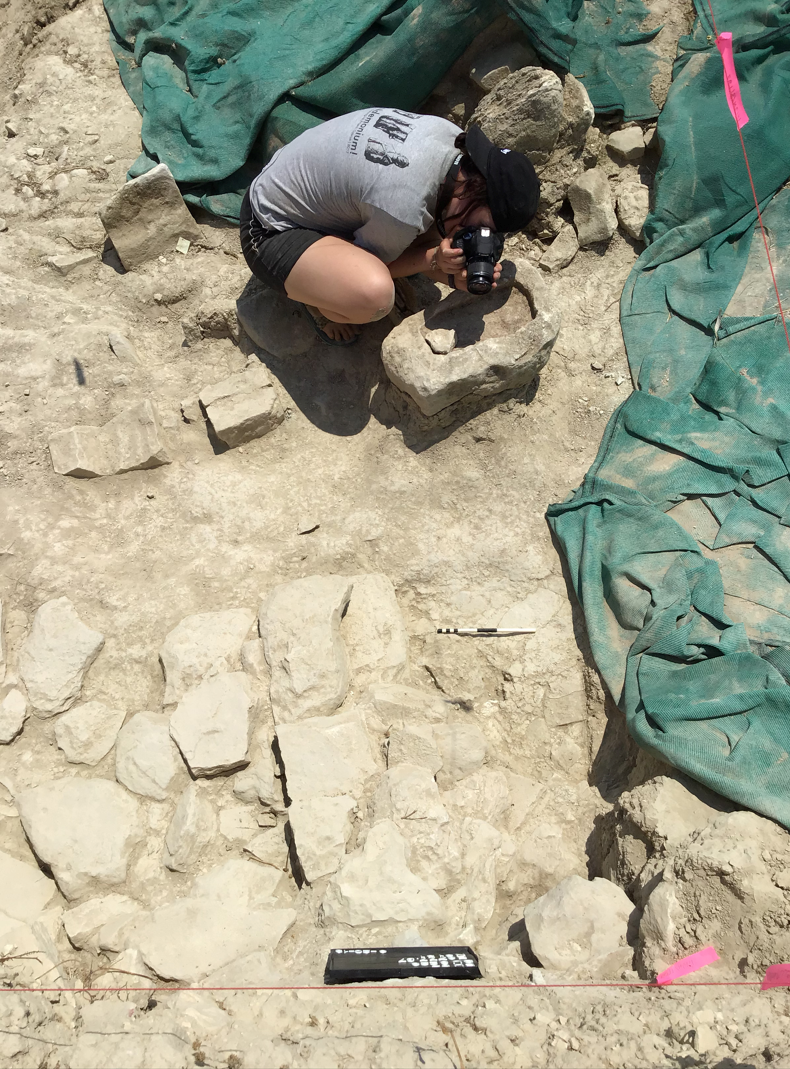 "Love how archaeology challenges me to contort my body in new ways, sometimes becoming as small as humanly possible to catch the perfect unit shot. Picture from Athienou Archaeological Project, Cyprus, 2019." -Alina Karapandzich