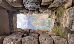 Views from the ruins of Machu Picchu in the Sacred Valley of Peru 