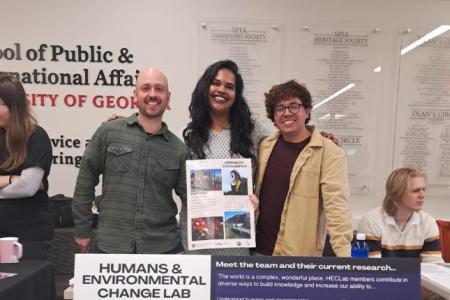 PhD students Raul Basilio, Janaki Mohanachandran, and Alejandro Najera shared stories and photos of their research abroad.